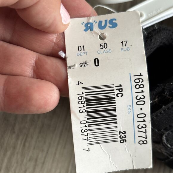 NWT Babies R Us Koala Baby Vintage Black Booties Adjustable Width  Size 0 - Picture 2 of 7